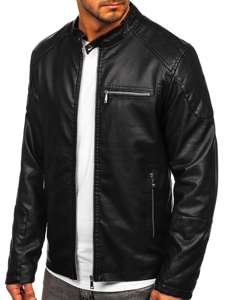 Chaqueta de cuero para hombre negro Bolf 1151