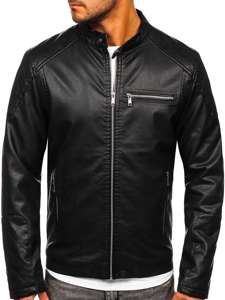 Chaqueta de cuero para hombre negro Bolf 1151