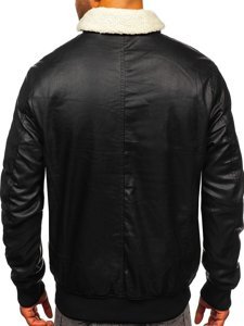 Chaqueta de cuero para hombre negro Bolf 1178