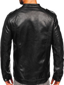 Chaqueta de cuero para hombre negro Bolf 11Z8020