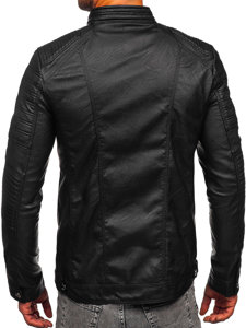 Chaqueta de cuero para hombre negro Bolf 11Z8055