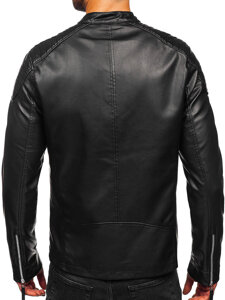 Chaqueta de cuero para hombre negro Bolf 11Z8057