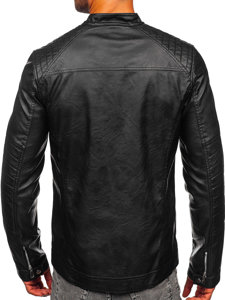 Chaqueta de cuero para hombre negro Bolf 11Z8066