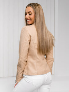 Chaqueta de cuero para mujer beige Bolf 11Z8058