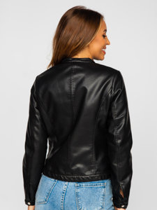 Chaqueta de cuero para mujer negro Bolf 11Z8008