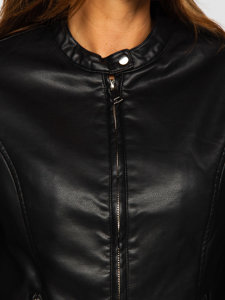 Chaqueta de cuero para mujer negro Bolf 11Z8008