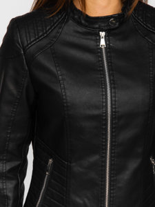 Chaqueta de cuero para mujer negro Bolf 11Z8029