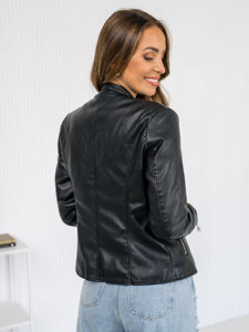 Chaqueta de cuero para mujer negro Bolf 11Z8058