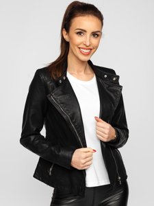 Chaqueta de cuero para mujer negro Bolf 2052