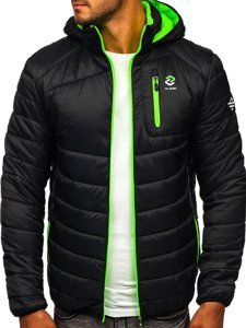 Chaqueta de entretiempo acolchada deportiva para hombre negro Bolf BK031