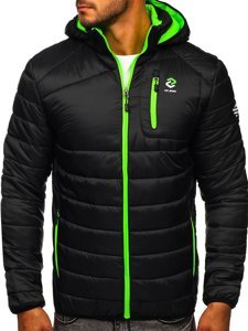 Chaqueta de entretiempo acolchada deportiva para hombre negro Bolf BK031