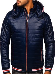 Chaqueta de entretiempo acolchada para hombre azul oscuro Bolf 6191