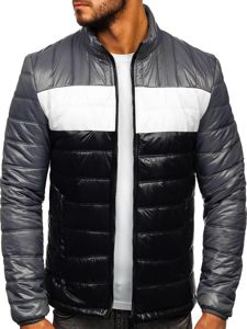 Chaqueta de entretiempo acolchada para hombre negro Bolf 6111