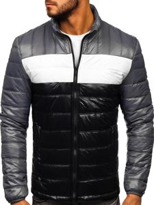 Chaqueta de entretiempo acolchada para hombre negro Bolf 6111