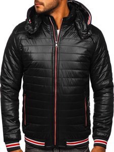 Chaqueta de entretiempo acolchada para hombre negro Bolf 6191