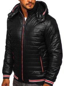 Chaqueta de entretiempo acolchada para hombre negro Bolf 6191