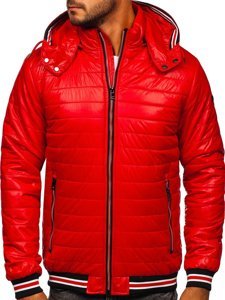 Chaqueta de entretiempo acolchada para hombre rojo Bolf 6191