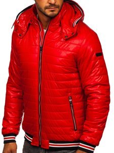 Chaqueta de entretiempo acolchada para hombre rojo Bolf 6191