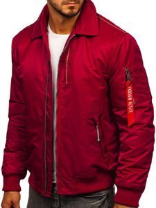 Chaqueta de entretiempo aviador para hombre granate Bolf EX1787