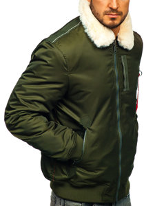 Chaqueta de entretiempo aviador para hombre verde Bolf 1787