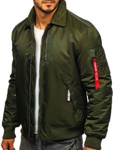 Chaqueta de entretiempo aviador para hombre verde Bolf EX1787