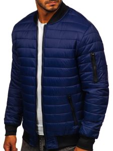 Chaqueta de entretiempo bomber para hombre azul oscuro Bolf MY-02