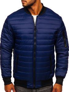 Chaqueta de entretiempo bomber para hombre azul oscuro Bolf MY-02