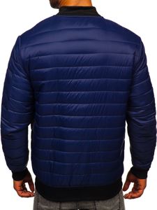 Chaqueta de entretiempo bomber para hombre azul oscuro Bolf MY-02