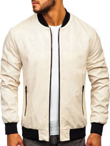 Chaqueta de entretiempo bomber para hombre beige Bolf 6116