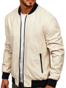 Chaqueta de entretiempo bomber para hombre beige Bolf 6116