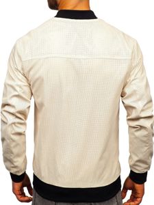 Chaqueta de entretiempo bomber para hombre beige Bolf 6116