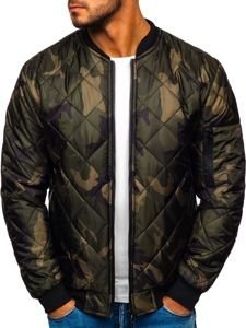 Chaqueta de entretiempo bomber para hombre camuflaje caqui Bolf MY01