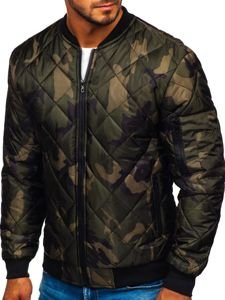 Chaqueta de entretiempo bomber para hombre camuflaje caqui Bolf MY01