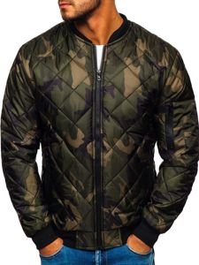 Chaqueta de entretiempo bomber para hombre camuflaje caqui Bolf MY01