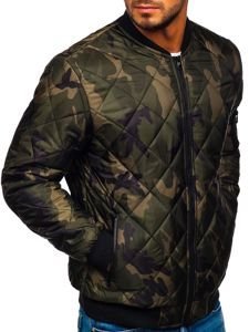 Chaqueta de entretiempo bomber para hombre camuflaje caqui Bolf MY01