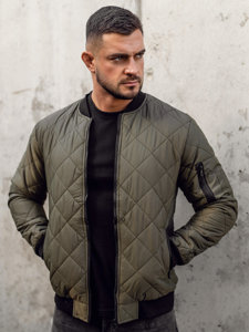 Chaqueta de entretiempo bomber para hombre caqui Bolf MY-01