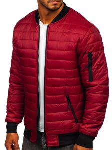 Chaqueta de entretiempo bomber para hombre granate Bolf MY-02