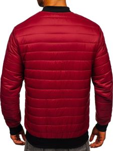 Chaqueta de entretiempo bomber para hombre granate Bolf MY-02