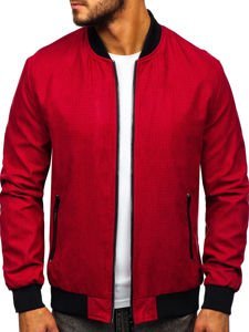 Chaqueta de entretiempo bomber para hombre rojo Bolf 6118