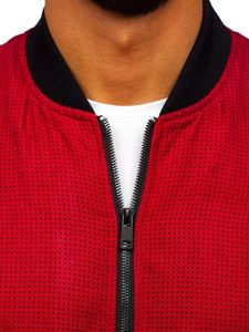 Chaqueta de entretiempo bomber para hombre rojo Bolf 6118