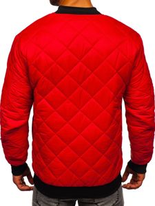 Chaqueta de entretiempo bomber para hombre rojo Bolf MY-01