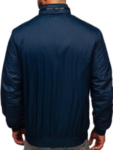 Chaqueta de entretiempo con capucha escondida para hombre azul oscuro Bolf 5M3102