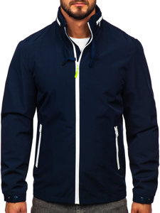 Chaqueta de entretiempo con capucha escondida para hombre azul oscuro Bolf 5M3105