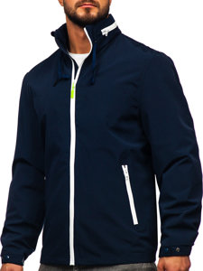 Chaqueta de entretiempo con capucha escondida para hombre azul oscuro Bolf 5M3105