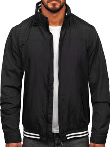 Chaqueta de entretiempo con capucha escondida para hombre negro Bolf 5M3101