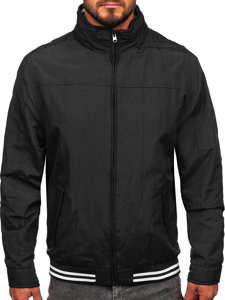 Chaqueta de entretiempo con capucha escondida para hombre negro Bolf 5M3101