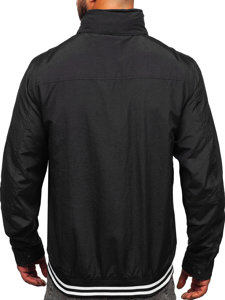 Chaqueta de entretiempo con capucha escondida para hombre negro Bolf 5M3101