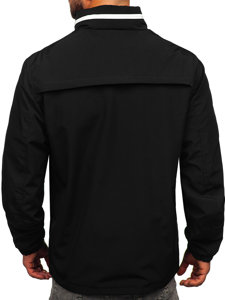 Chaqueta de entretiempo con capucha escondida para hombre negro Bolf 5M3105