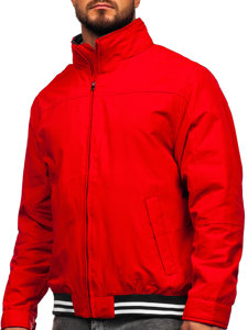 Chaqueta de entretiempo con capucha escondida para hombre rojo Bolf 5M3101