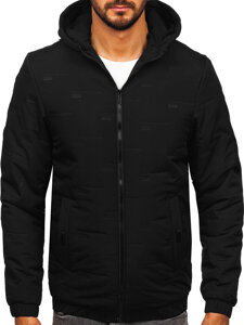 Chaqueta de entretiempo con capucha para hombre negro Bolf 5M3116